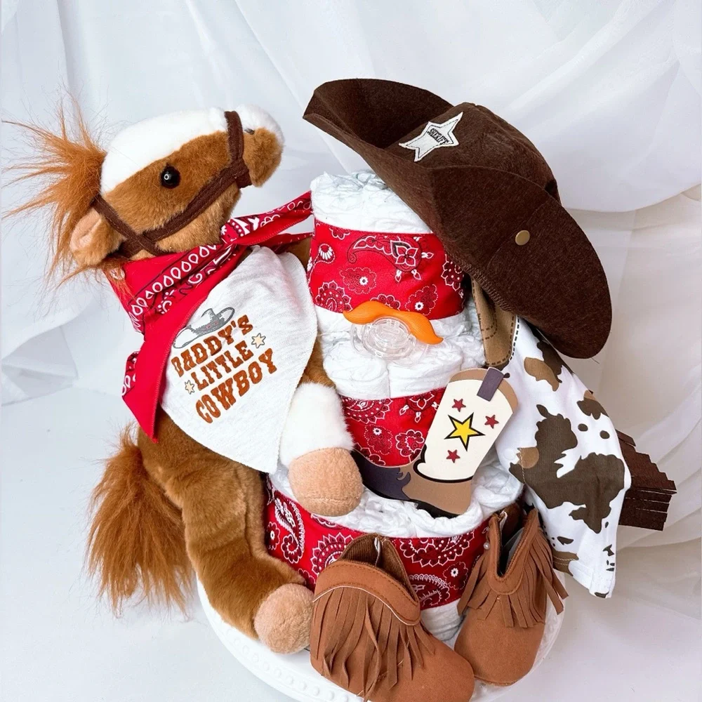 Cowboy Diaper Cake, Wild West Baby Shower Gift